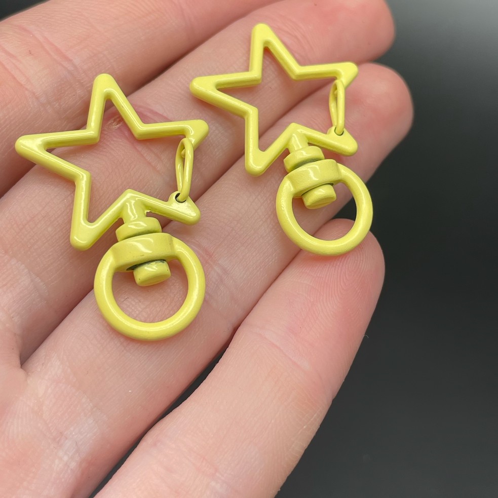 23*35мм , Замок крупный звезда светло-желтая эмаль 