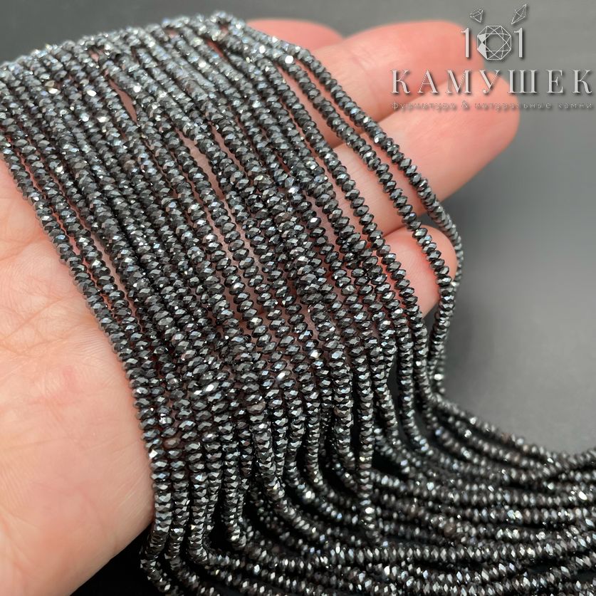 2*1мм Гематин имитация, рондель алмазная огранка