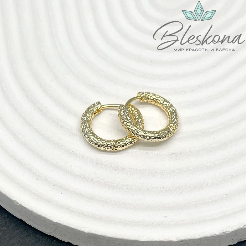 18мм Цвет золото, Швензы бублик Фактурные Конго Люкс