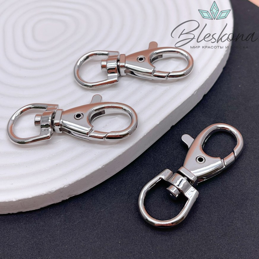 53*18 мм Цвет серебро, Замок-карабин 