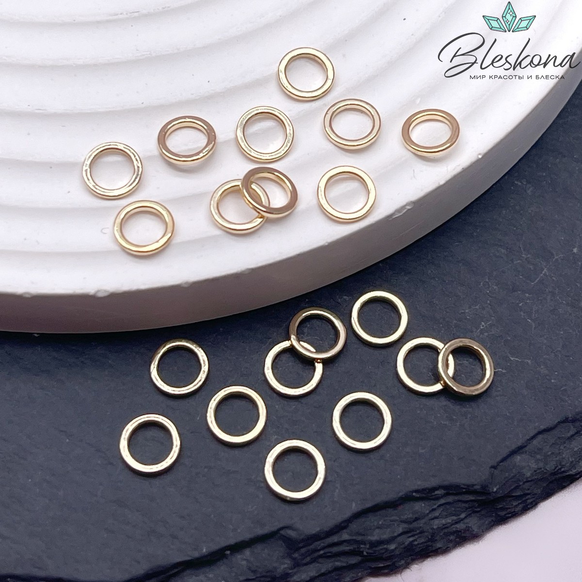 6*1 мм Цвет золото, Подвеска кольцо уп. 10 шт 