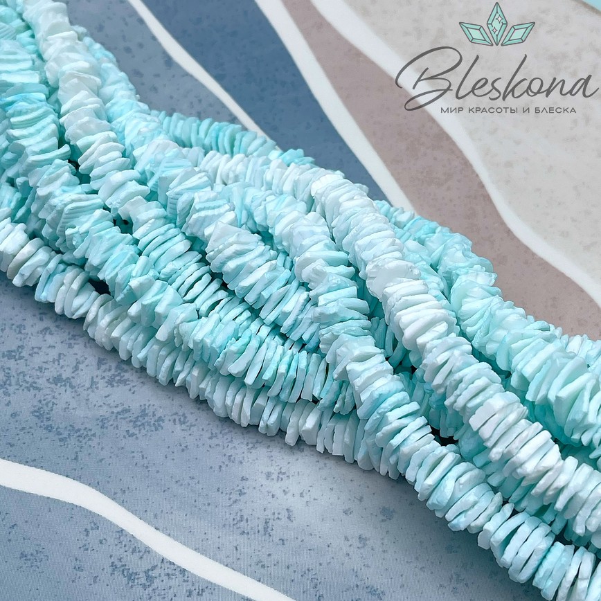 Перламутр бирюзовый диски из ракушки 9-11 мм