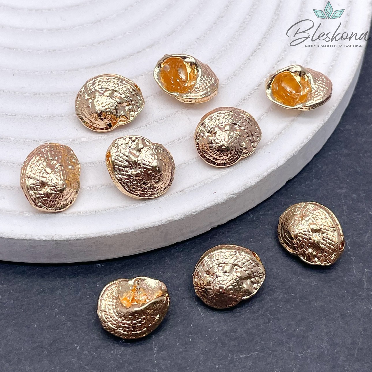 13*11 мм Цвет золото, Подвеска Ракушка улитка 