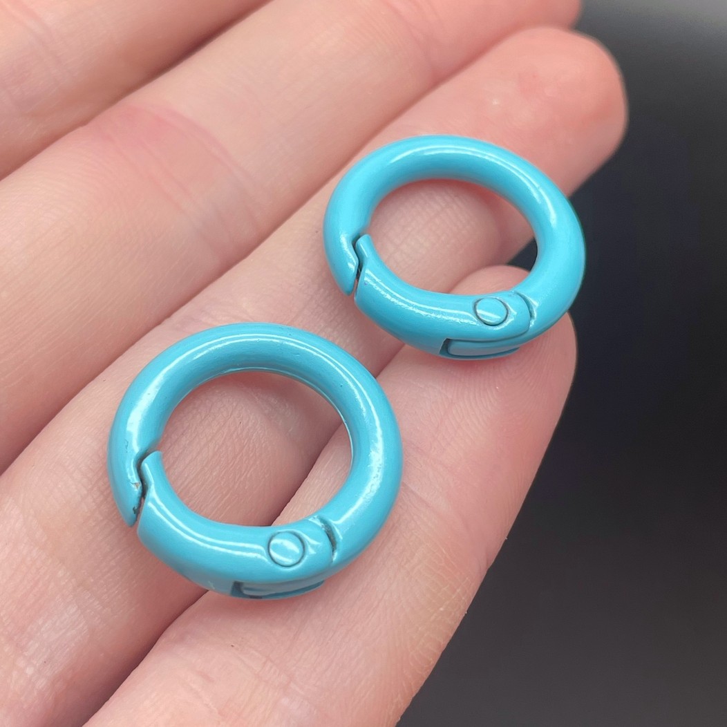 20мм , Замок круг голубая эмаль №2