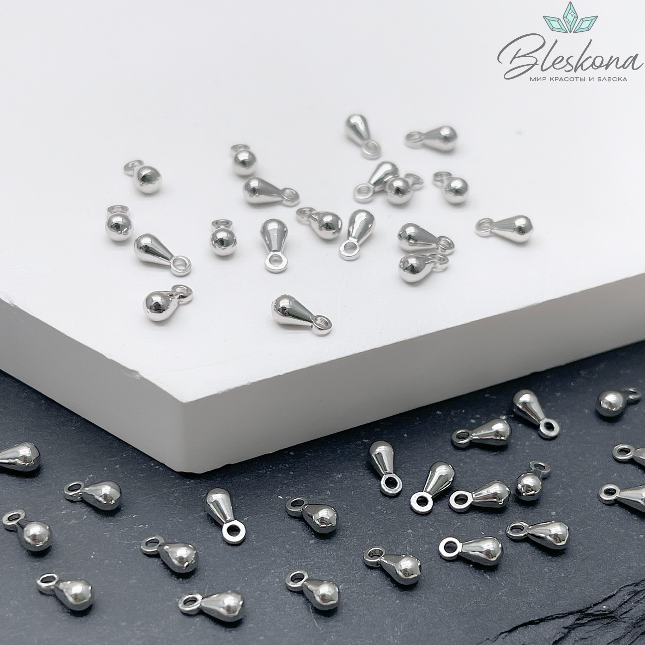 6*2,8 мм Цвет серебро, Подвеска капля  