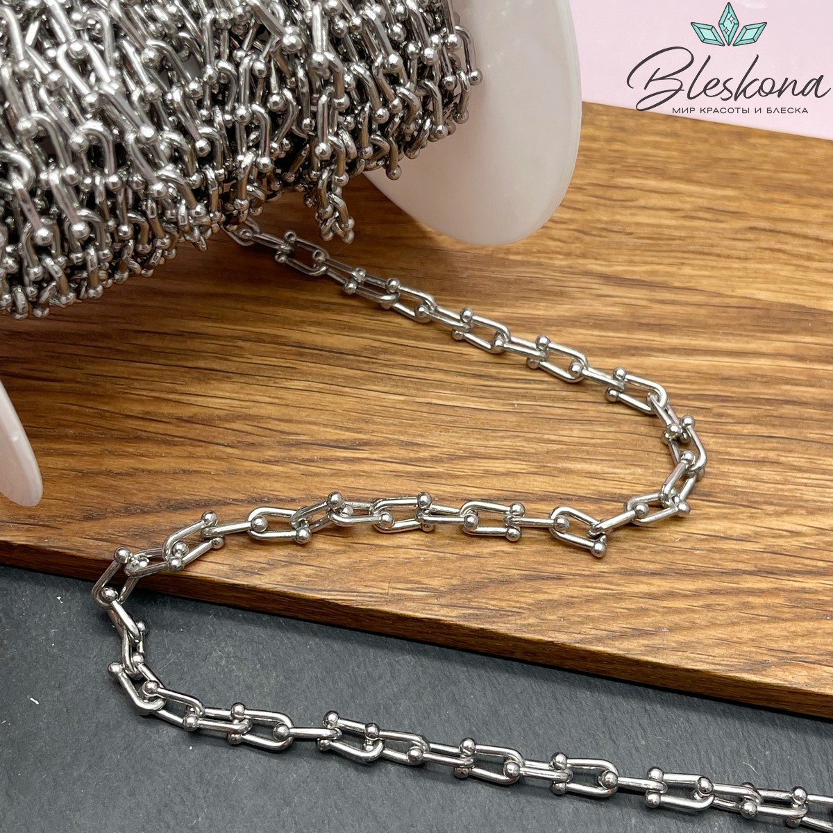 Цепь №94 цвет серебро 9,5*5,8 мм