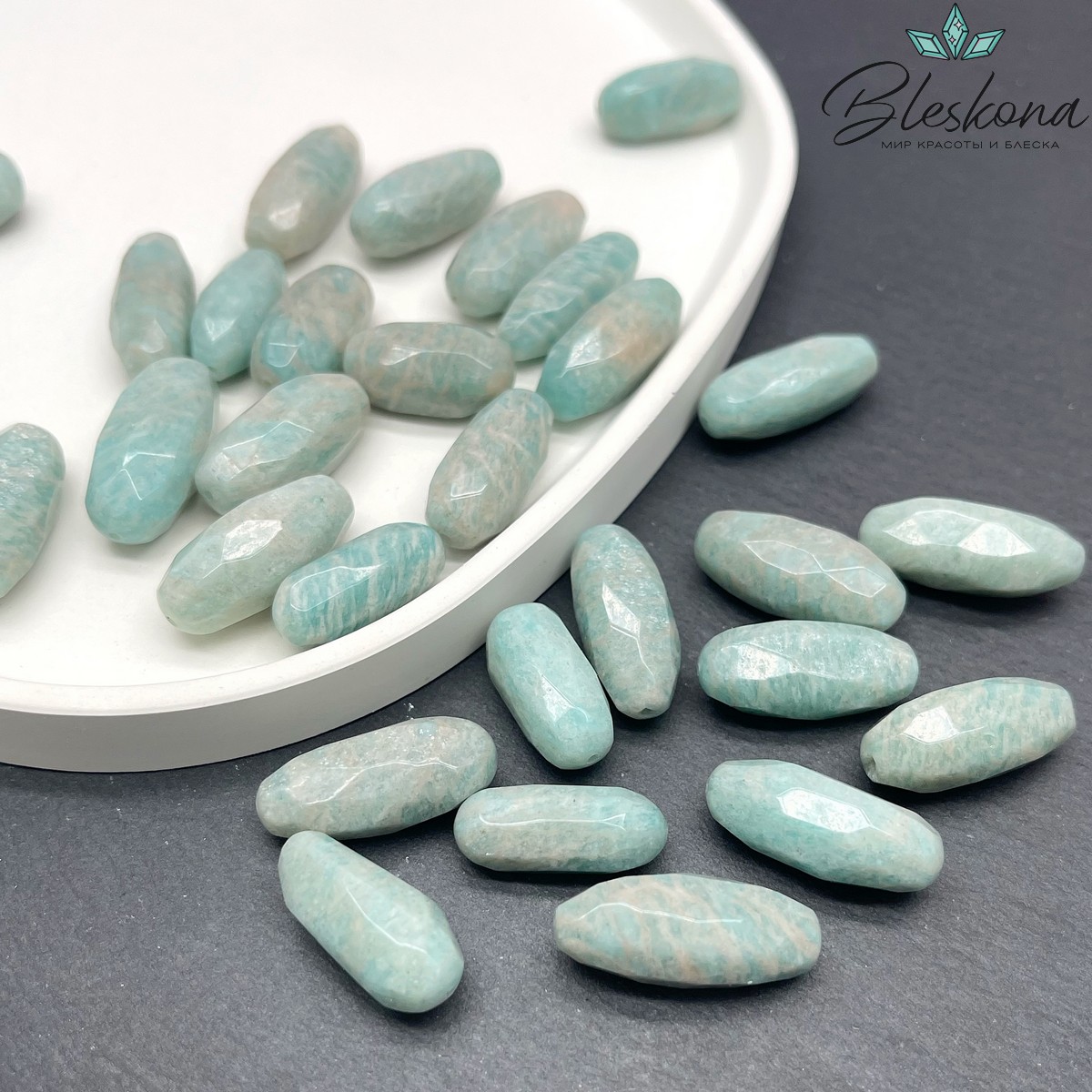 Амазонит овал огранка (22-24)*(8-10) мм штучно