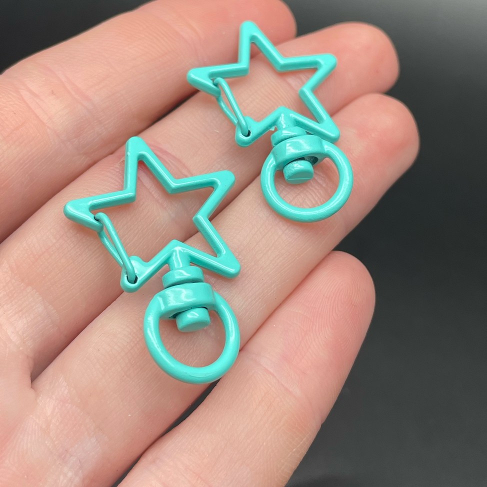 23*35мм , Замок крупный звезда бирюзовая эмаль №2