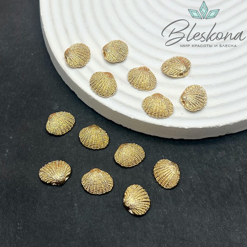 11*13 мм Цвет золото, Подвеска Ракушка 