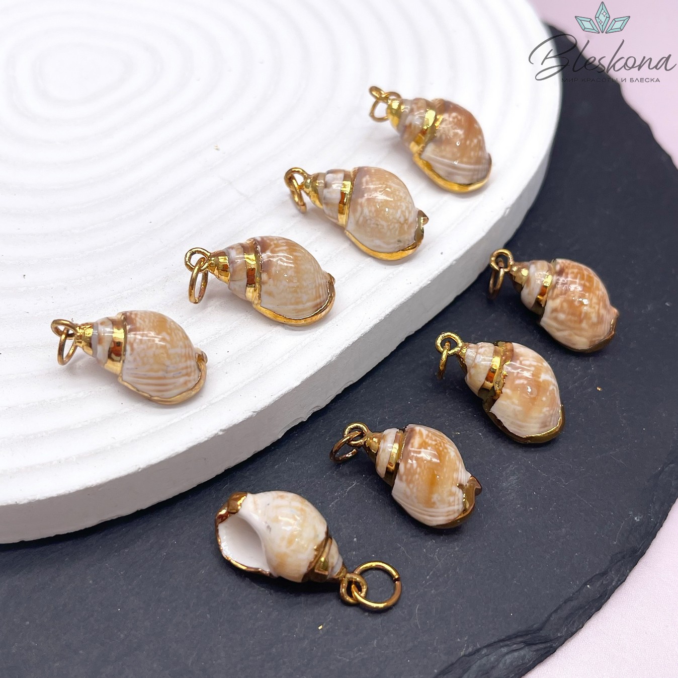 (23-24)*(11-12) мм, Цвет золото, Подвеска Ракушка