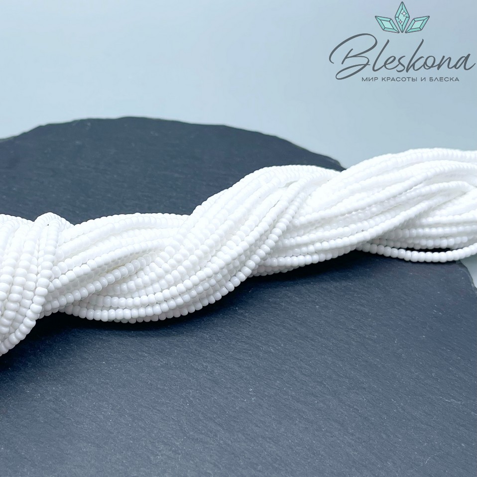 3*2 мм Бусины стекло рондель белые