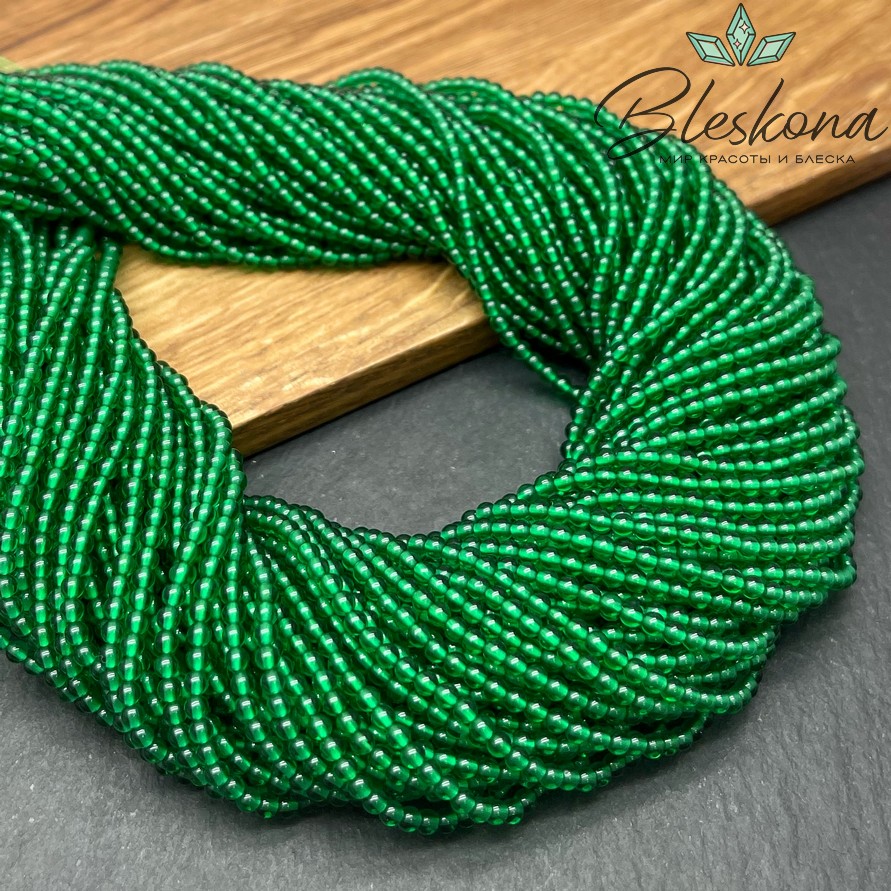 2,5 мм Бусины стекло зеленое 