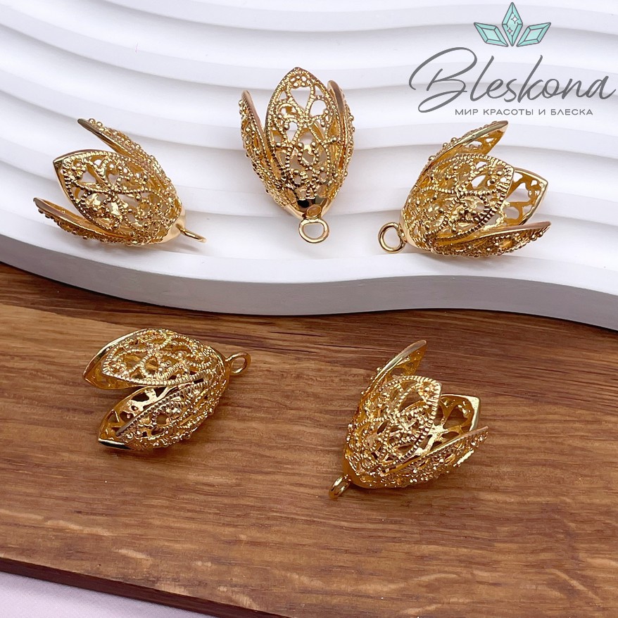 25,5*17 мм Цвет золото, Концевик с узором