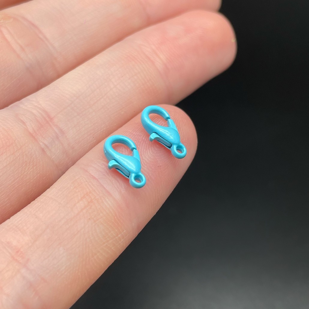 10 мм , Замок круглый  голубая эмаль