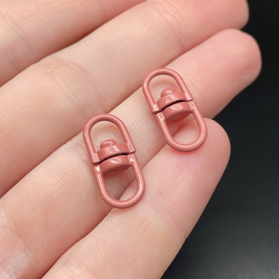 19*8 мм , Вращающаяся застежка-коннектор пудровая эмаль