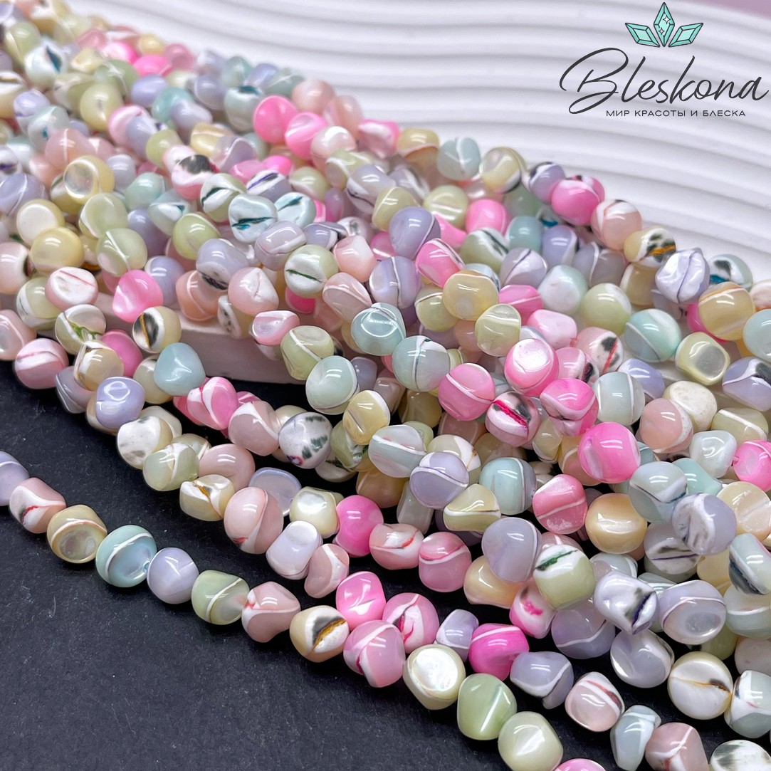 Перламутр микс №1 галтовка 6-8 мм