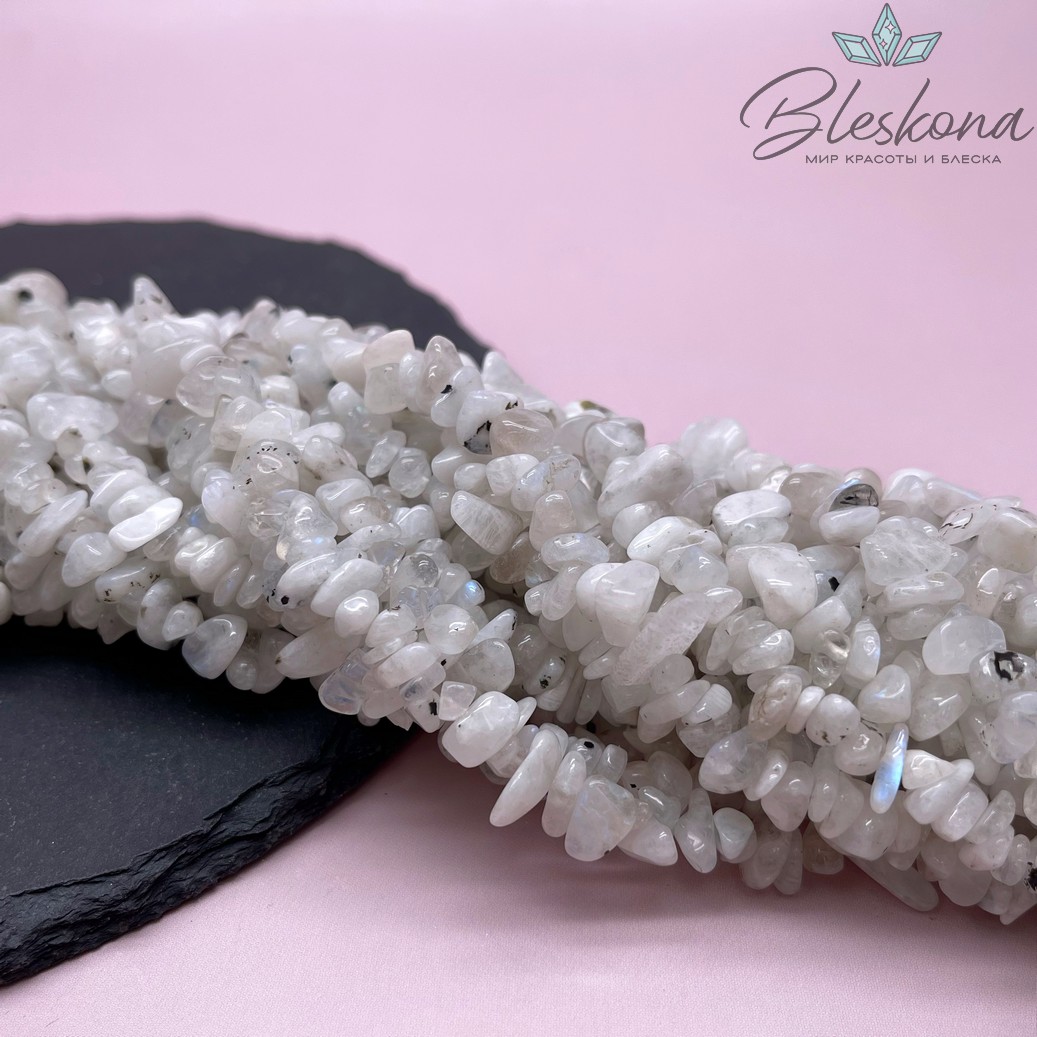Крошка Лунный камень ширина бусин ~ 8-10 мм