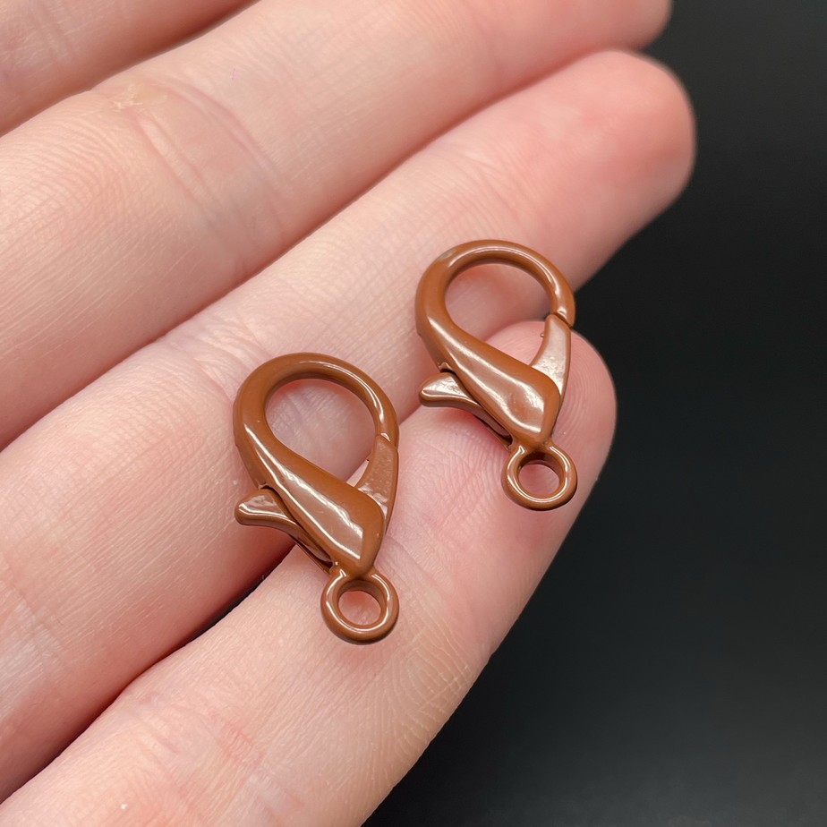 16 мм , Замок круглый  коричневая эмаль