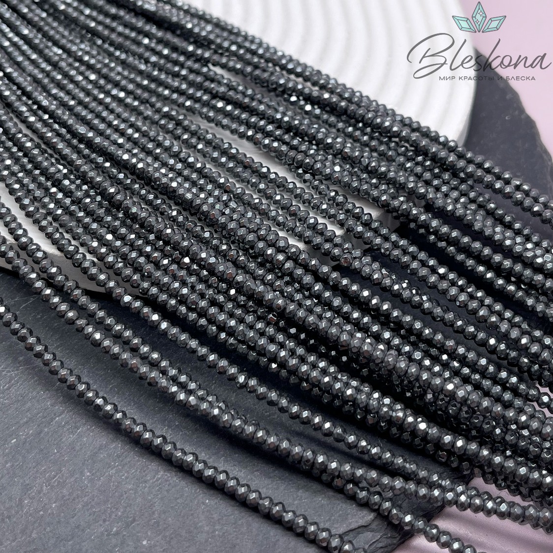 3*2мм Гематин имитация, рондель огранка