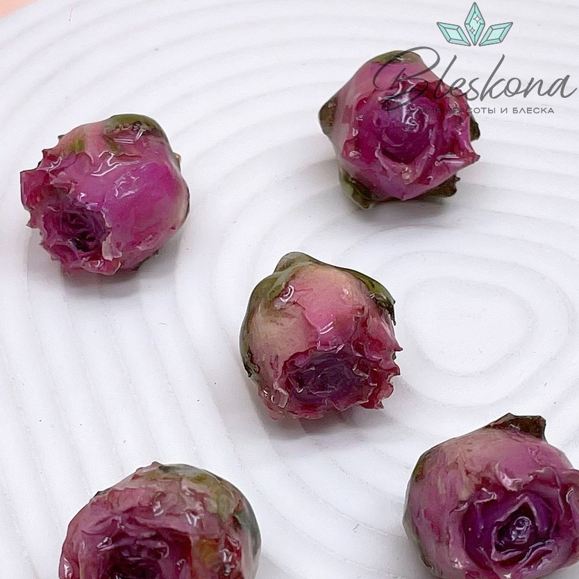 20-26 мм, Цвет золото, Подвеска роза в эпоксидной смоле