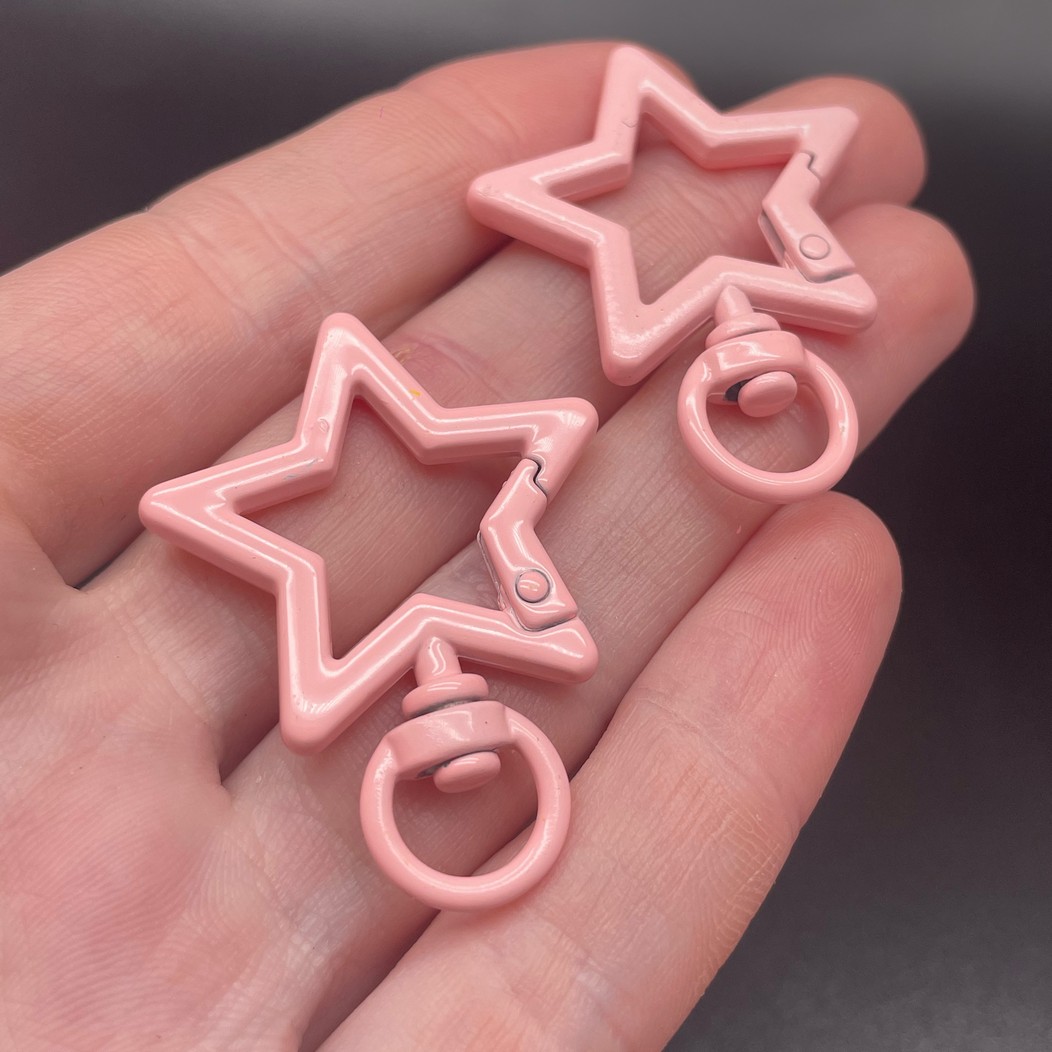 30,5*40мм , Замок крупный звезда бледно-розовая эмаль 