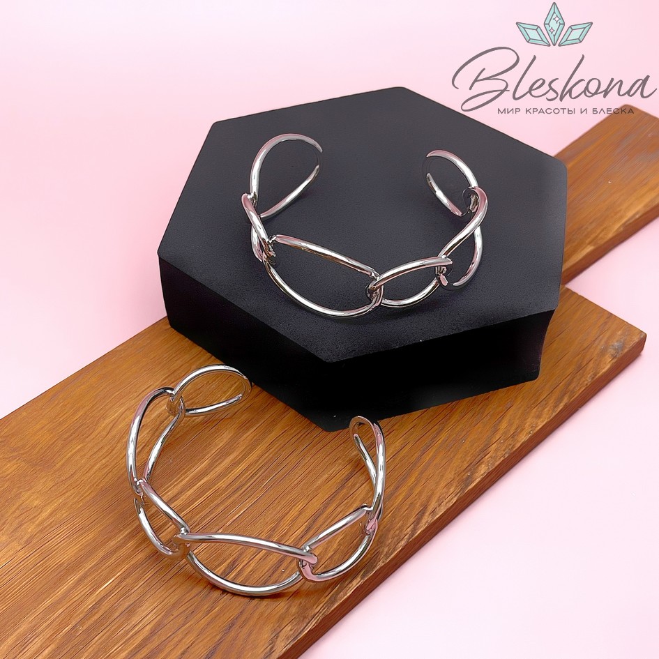 68-70 мм Цвет серебро, Основа для браслета овалы