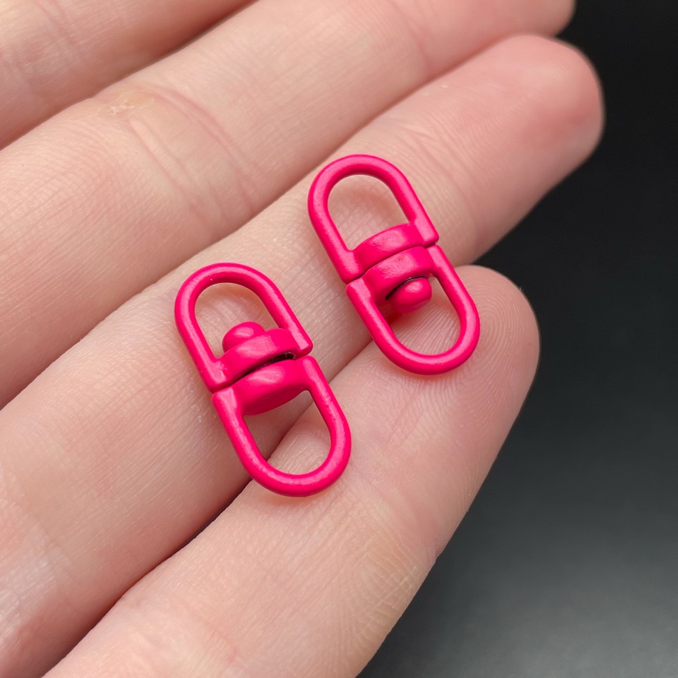 19*8 мм , Вращающаяся застежка-коннектор малиновая эмаль