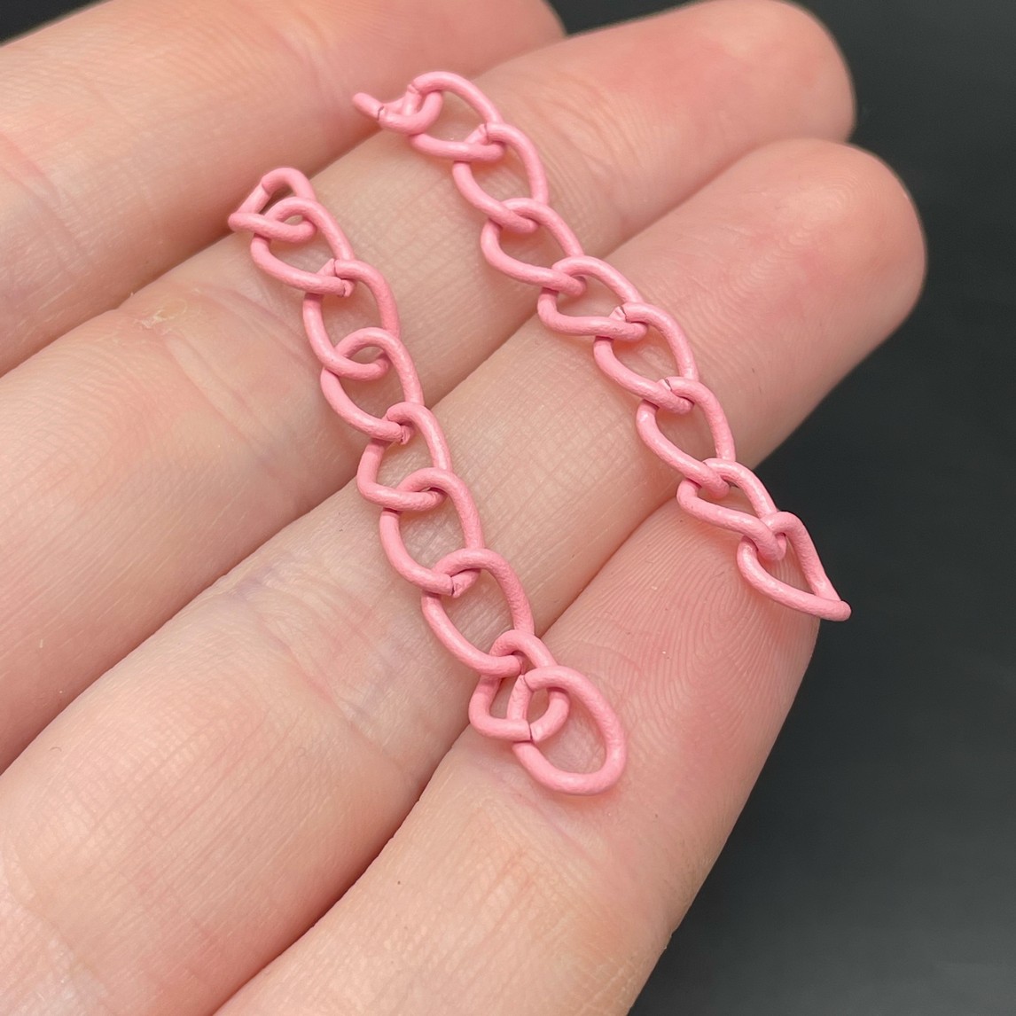 4,5 мм , Цепочка - удлинитель бледно-розовая эмаль