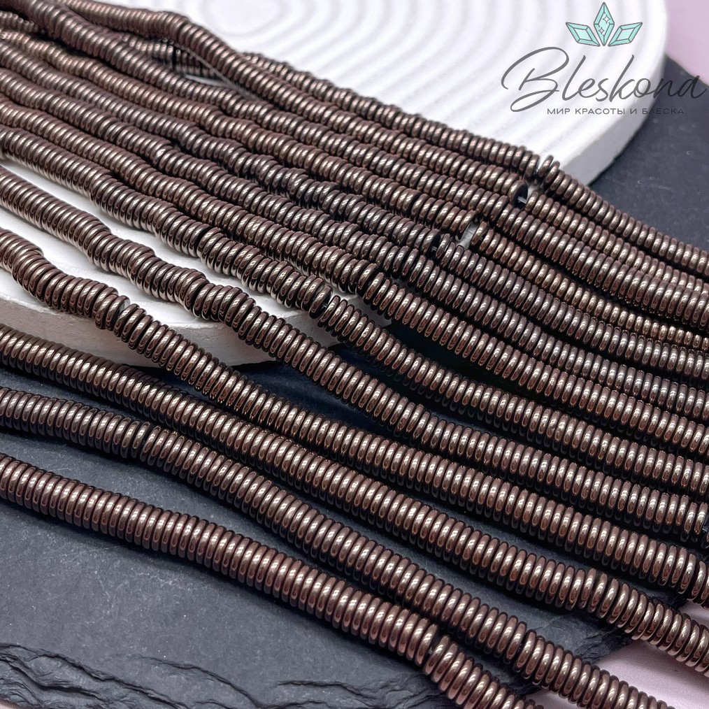 6*1,5 мм Гематин имитация, цвет коричневый №1 (шоколадный), диски