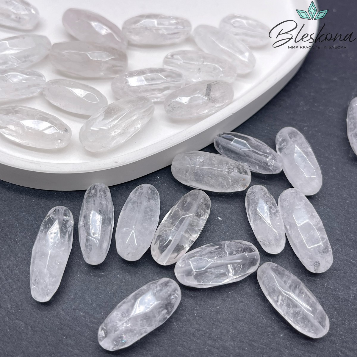 Горный хрусталь овал огранка №2 (23-25)*(9-11) мм штучно