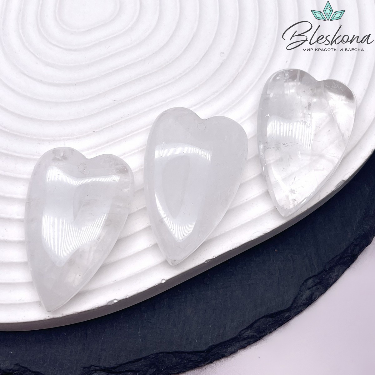 25*40 мм Подвеска Сердце Горный хрусталь 