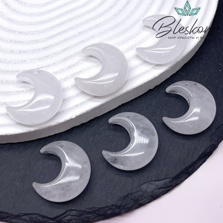 25,5*23 мм Подвеска полумесяц Горный Хрусталь