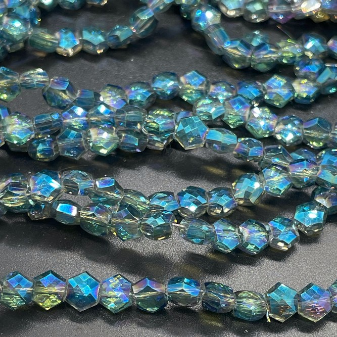 5*6 мм Стекло Lux, шестиугольник, цвет сине- серый