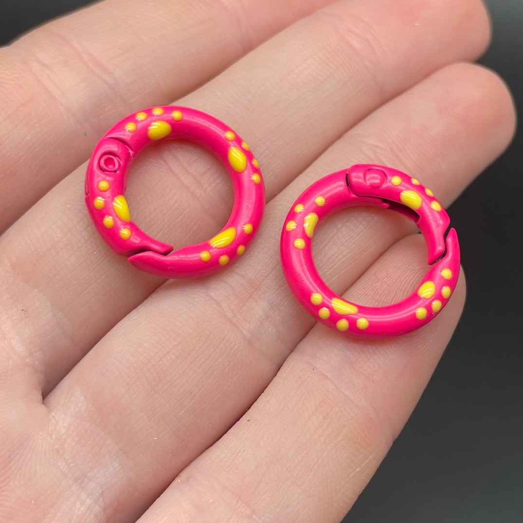 20мм , Замок круг капли малиновая эмаль