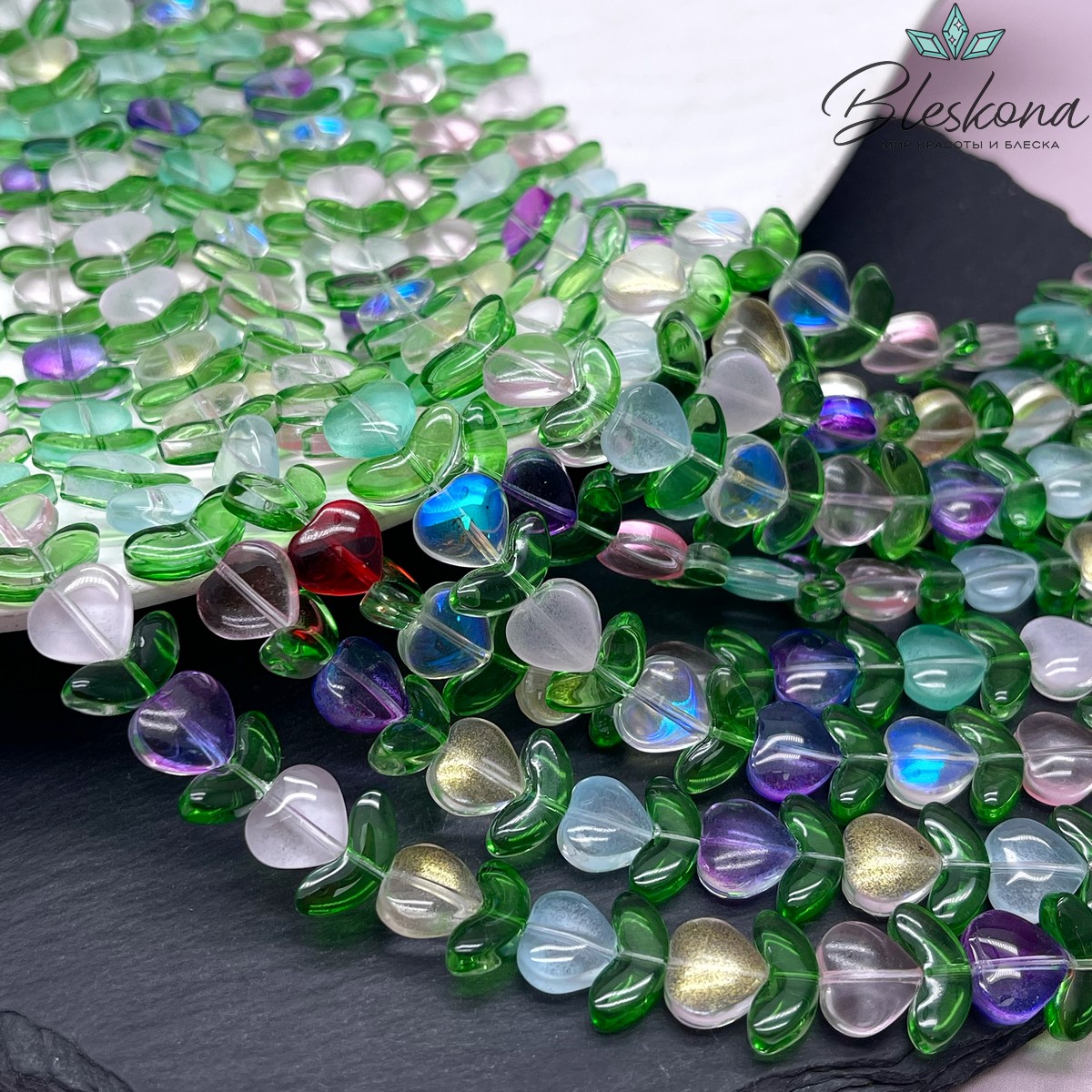 15*13 мм Бусина тюльпан в форме сердца микс