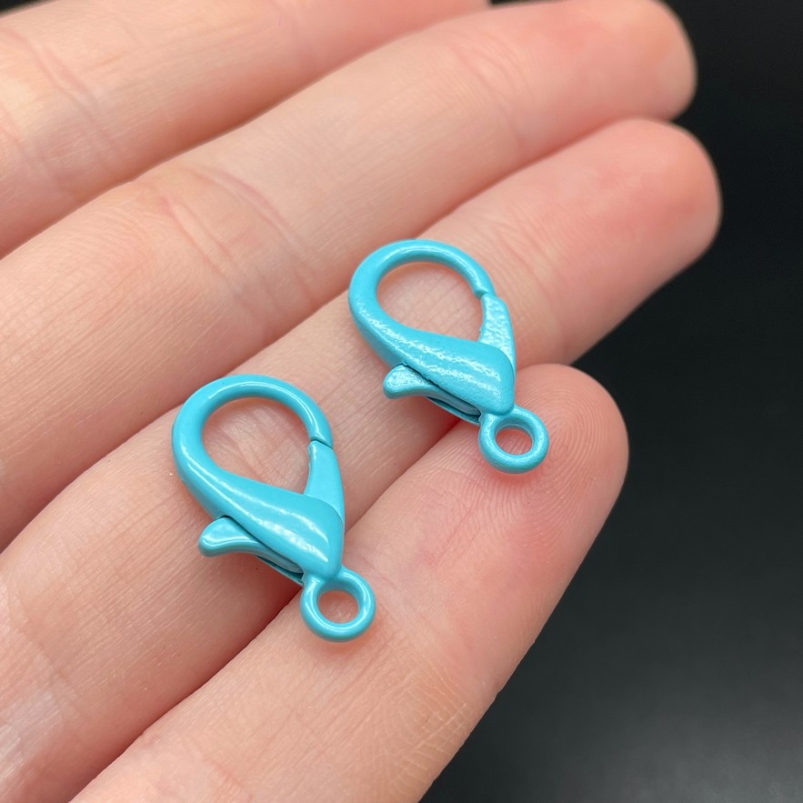 16 мм , Замок круглый  голубая эмаль