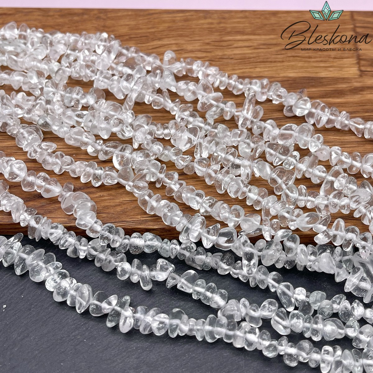 Крошка Горный хрусталь имитация ширина бусин ~ 7-9мм