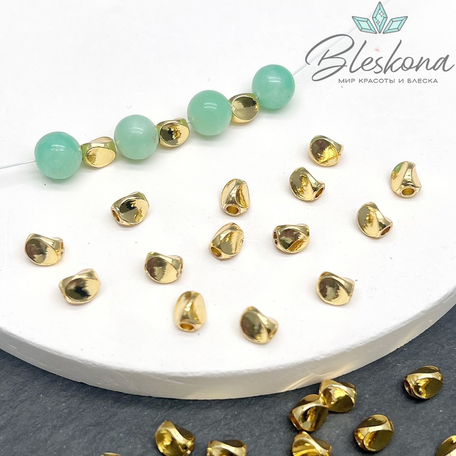 5*4,5мм Цвет золото Бусина Крученая Люкс