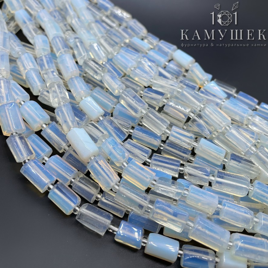 Лунный камень фриформ цилиндр огранка (имитация) (9-13)*(7-7,5)мм