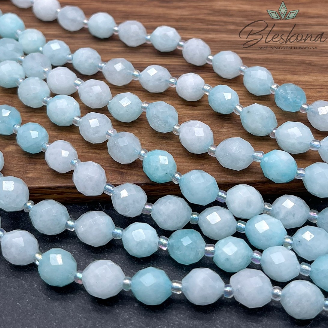 Кварц (тонированный) светло- голубой овал огранка 10*8 мм