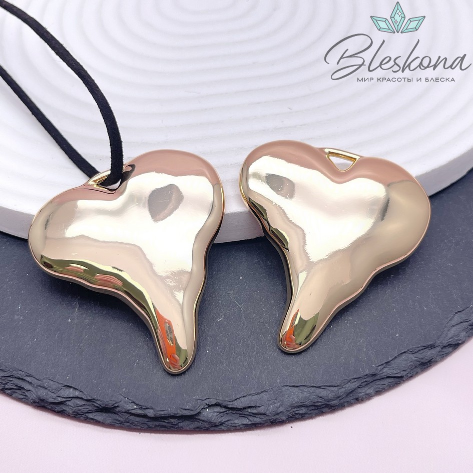 45*49 мм Цвет золото, Подвеска Сердце неровное