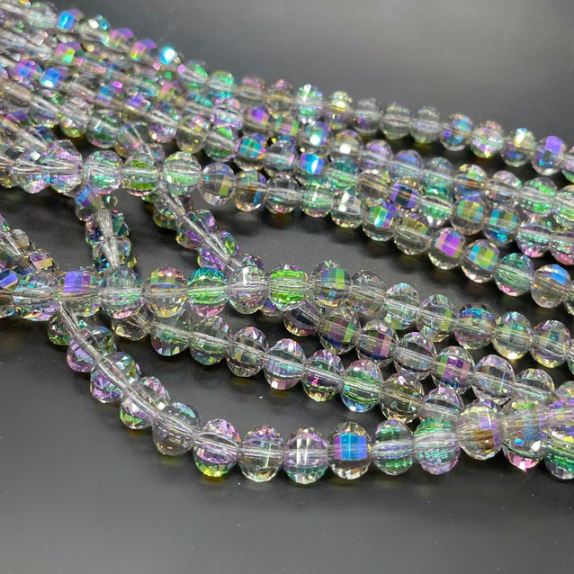 6*7,5 мм Стекло Lux, рондель прямоуг. огр., цвет песочный с фиолетовым переливом