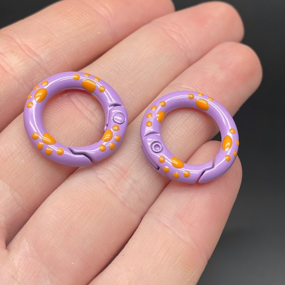 20мм , Замок круг капли фиолетовая эмаль