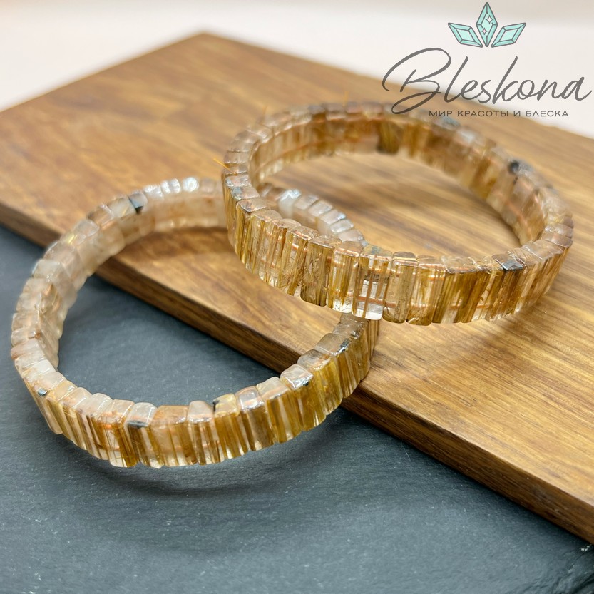  Кварц Рутиловый пластины 11*4 мм сет 18 см