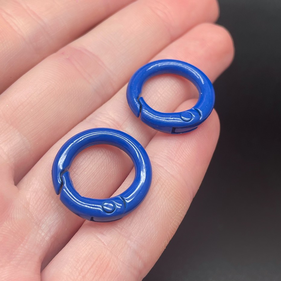 20мм , Замок круг темно-синяя эмаль