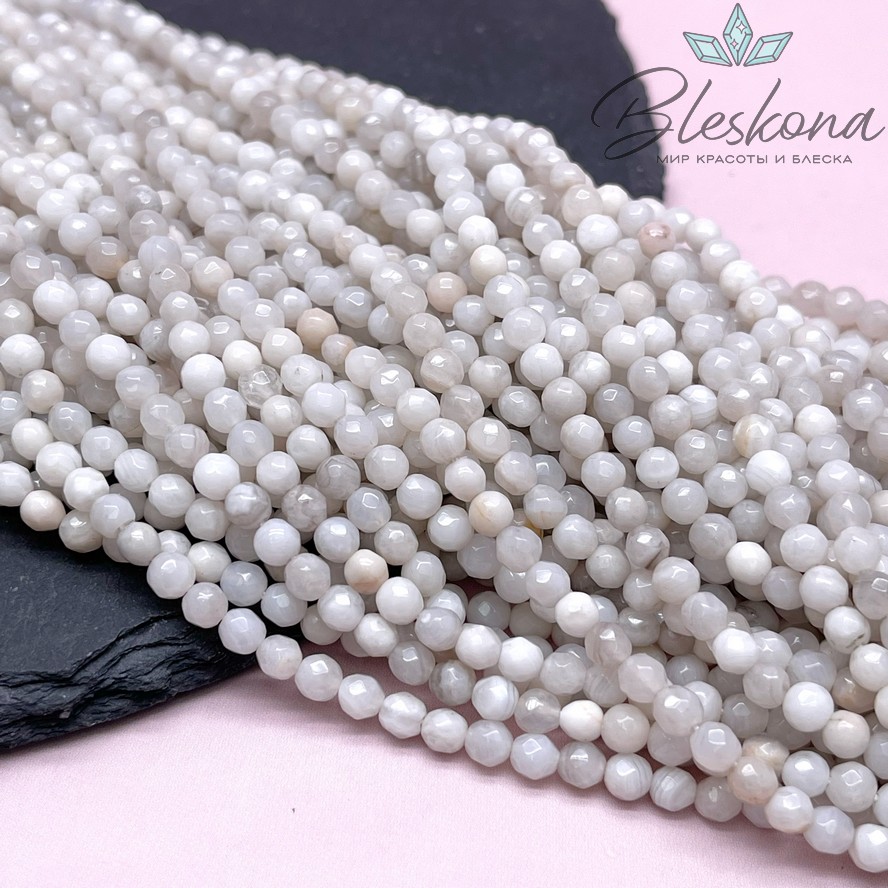 Агат кружевной огранка 4 мм