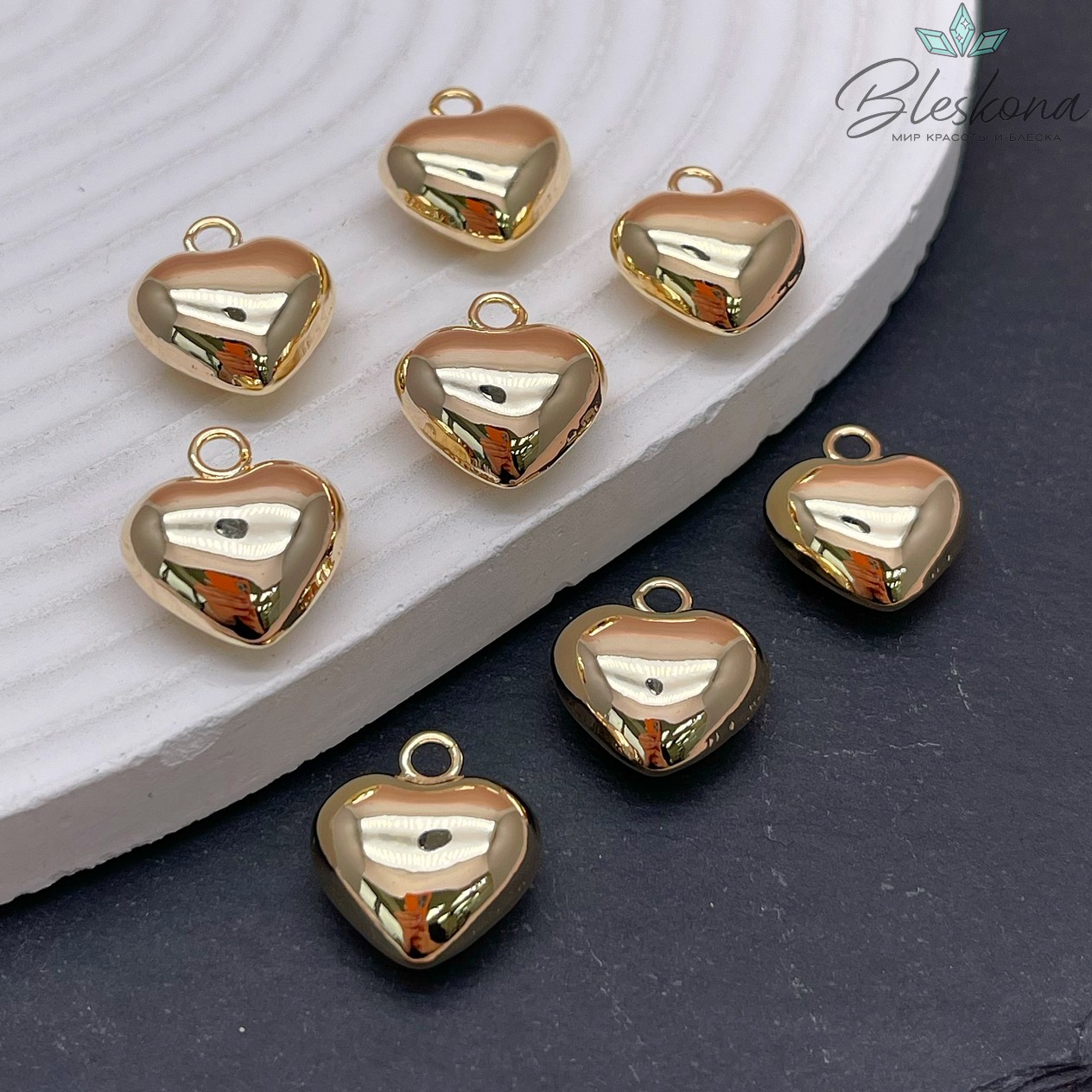 16*15 мм Цвет золото, Подвеска Сердце объемное