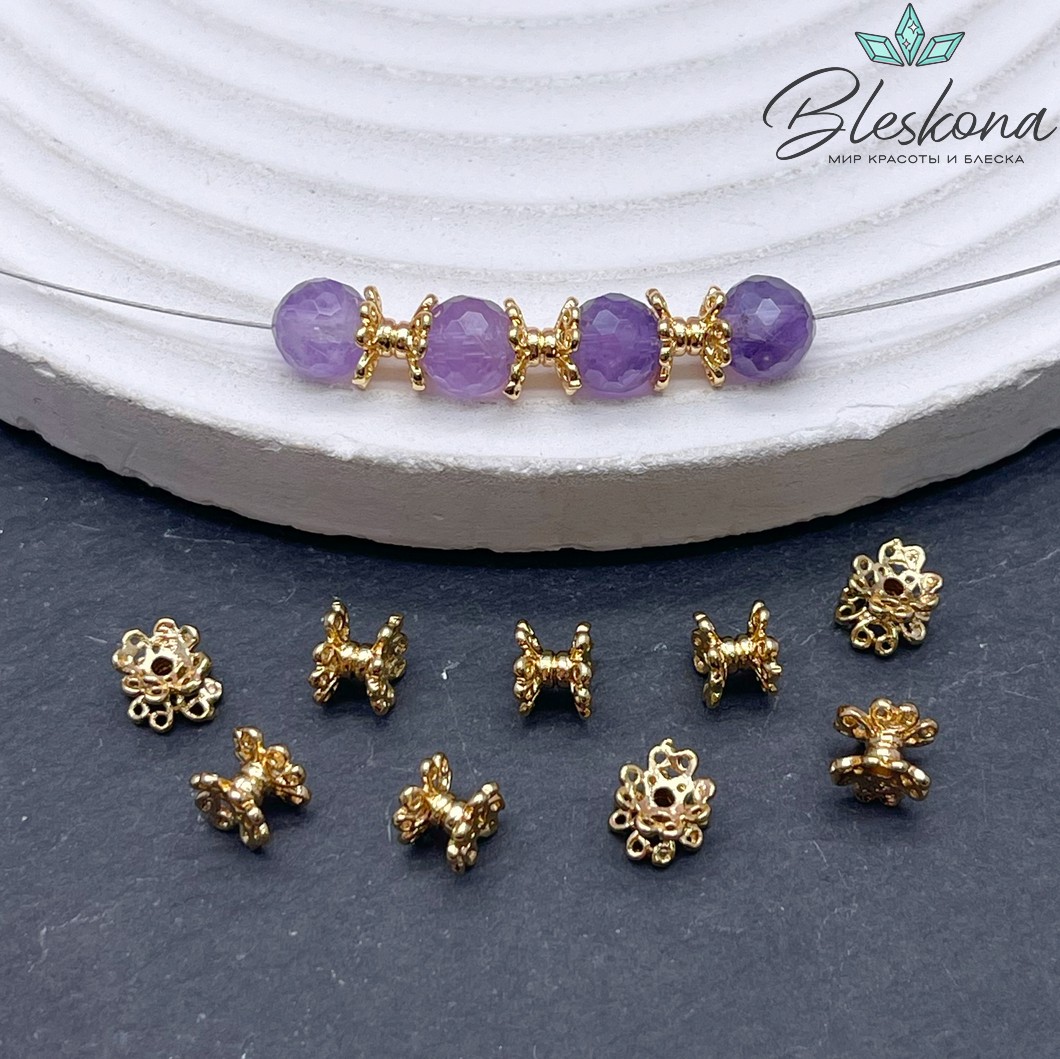 4,8*6 мм, цвет золото,Бусина - разделитель