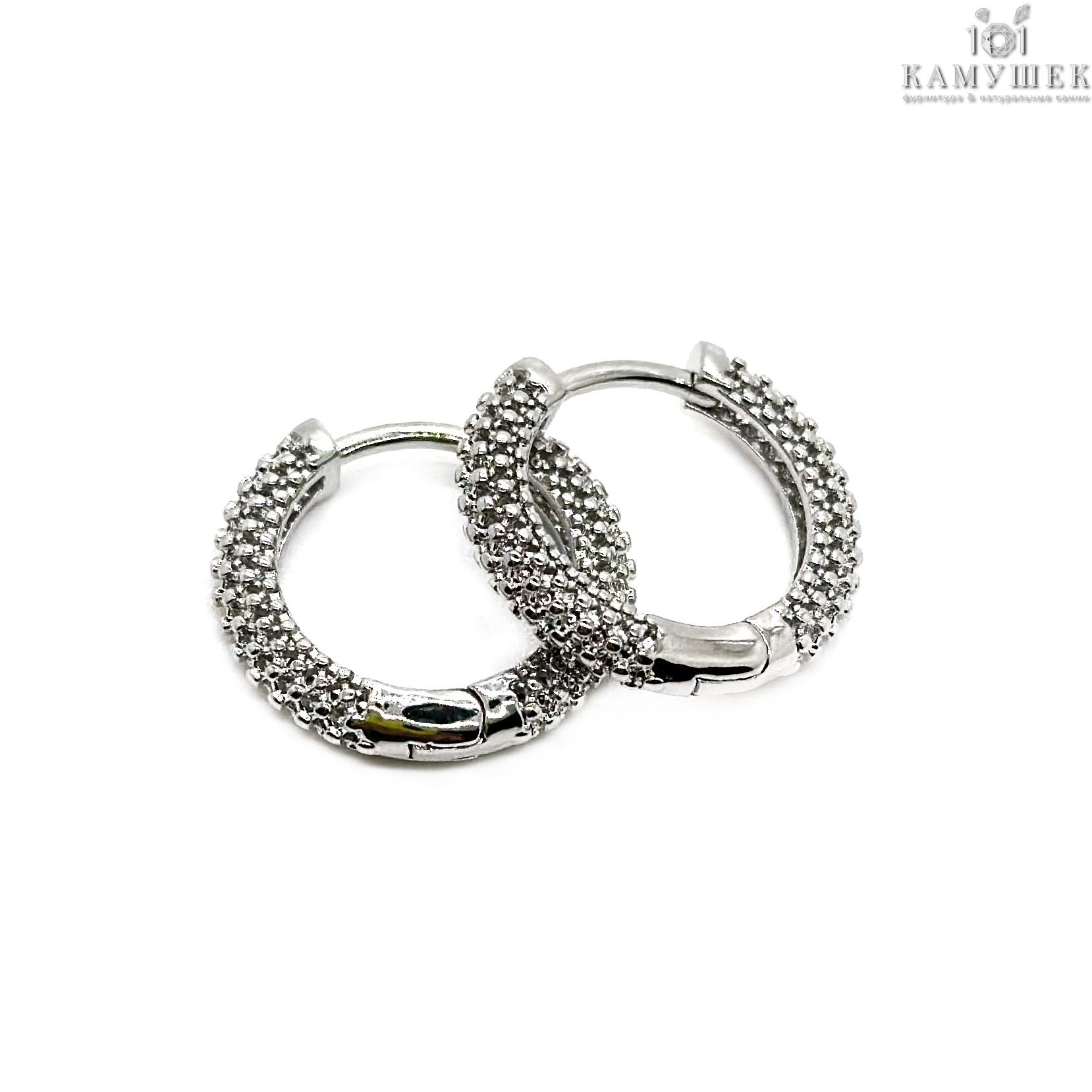 20мм Цвет серебро, Швензы бублик Конго сеточка Люкс