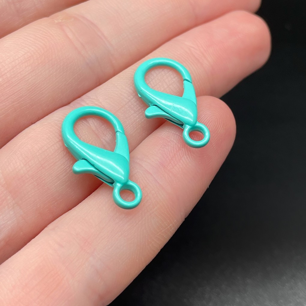 16 мм , Замок круглый  бирюзовая эмаль